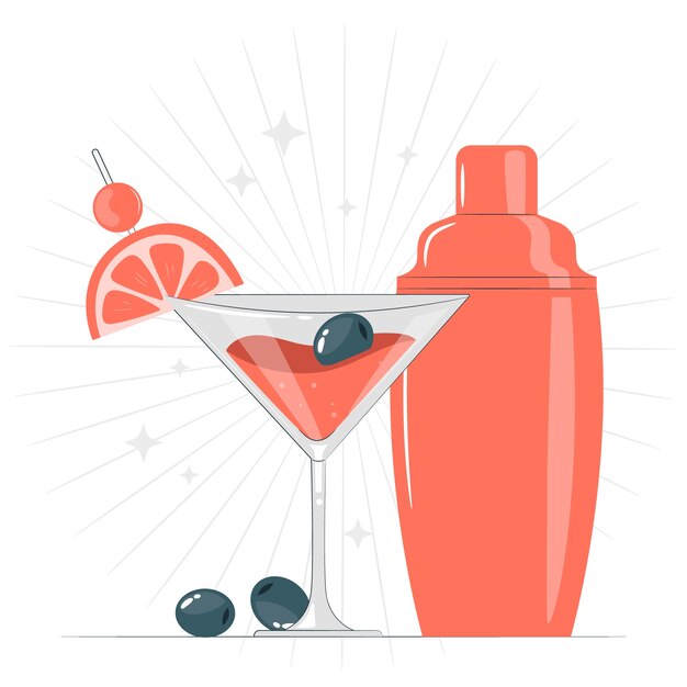 Cocktail shaker concept illustration