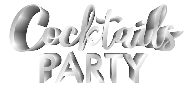 Cocktails Night Party Isolated Word Text