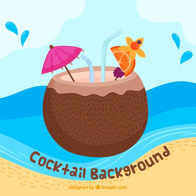 Coconut cocktail background