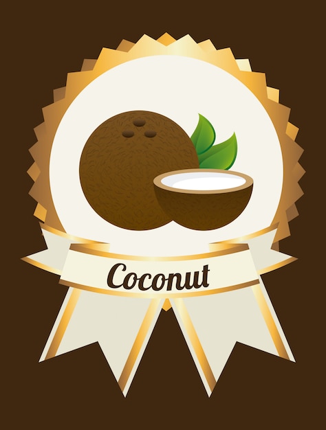 coconut label on brown