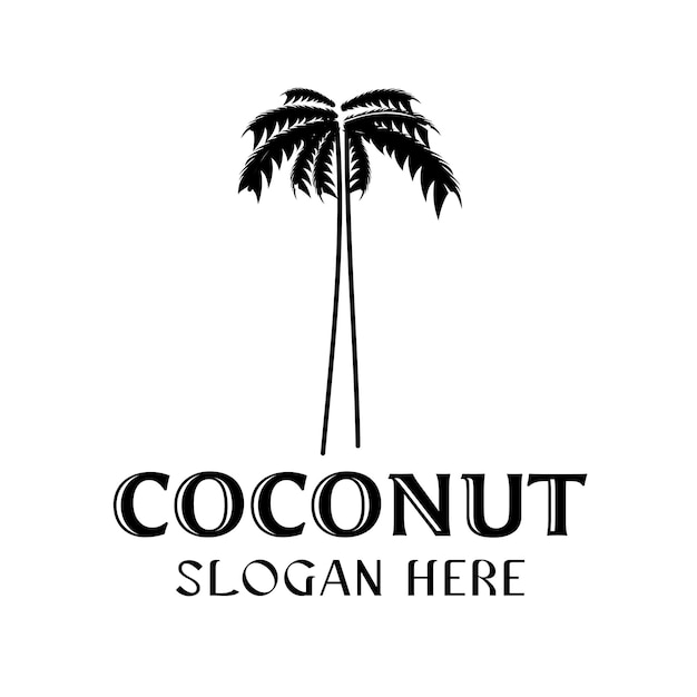 Free Vector coconut palm logo vector illustration isolated on white background