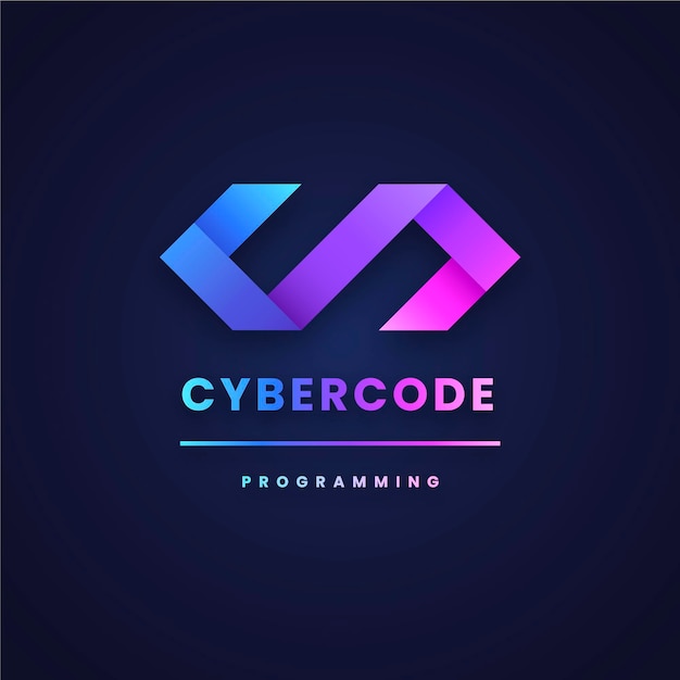 Code logo template gradient design