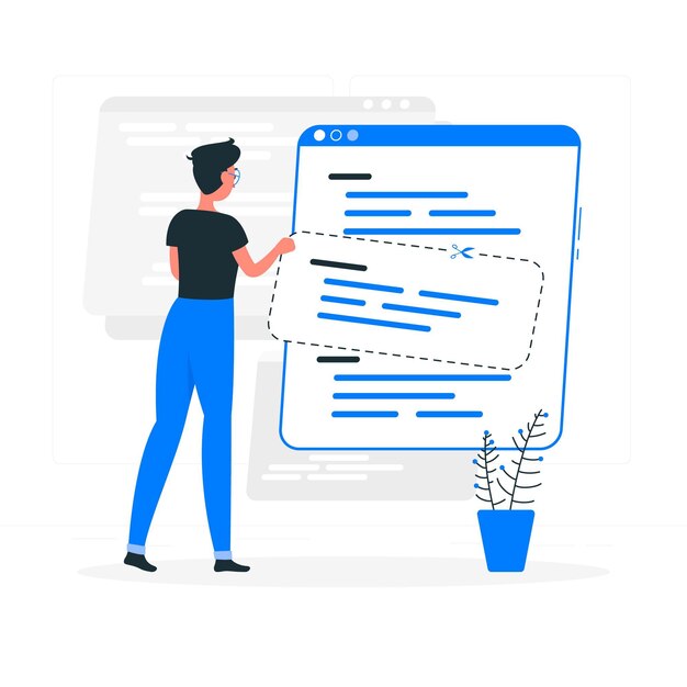 Code snippets concept illustration