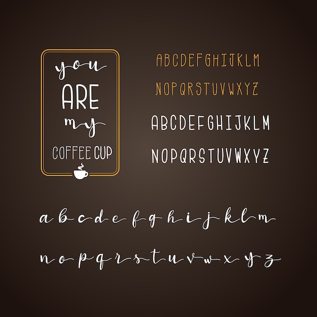 Free Vector coffee alphabet collection