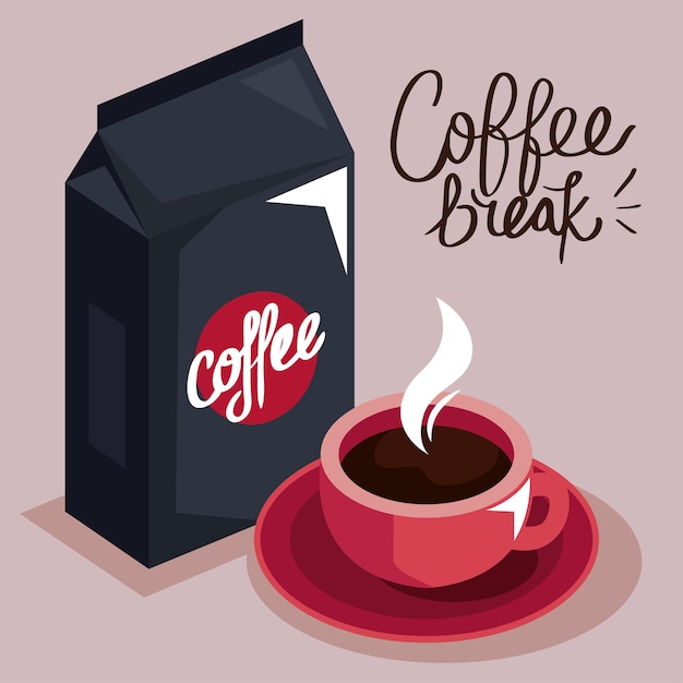 Coffee break lettering card