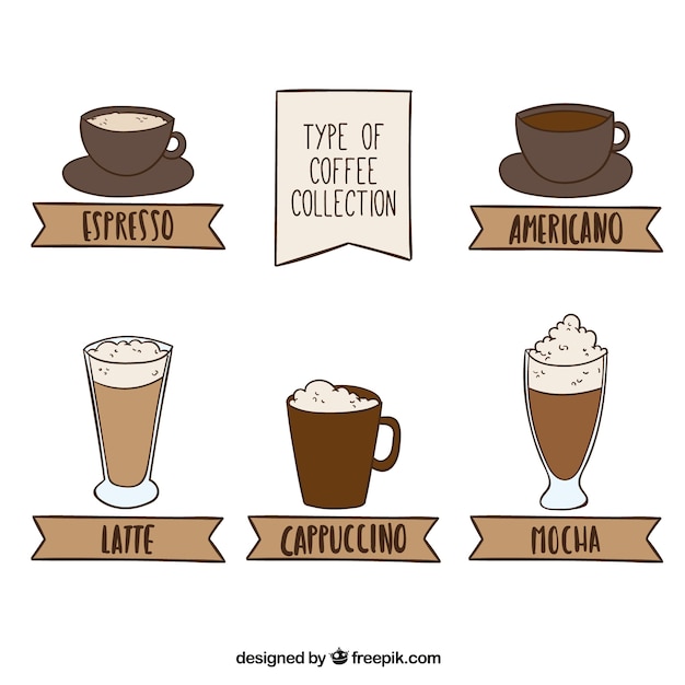 Free Vector coffee collection in brown tones