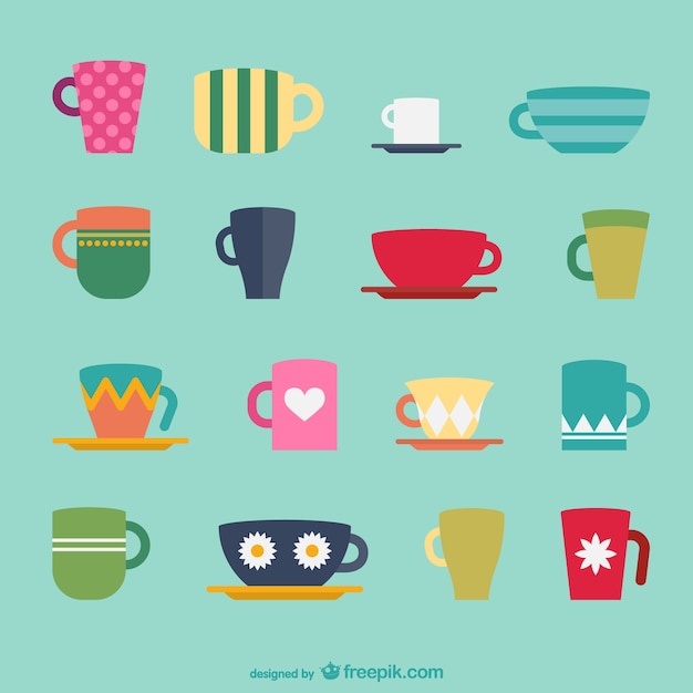 Free Vector coffee cup pack