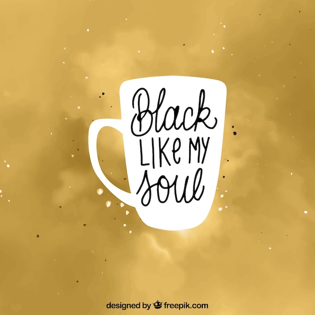 Free Vector coffee cup silhouette with lettering