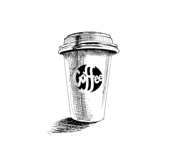 Coffee cup Sketch Vector Background