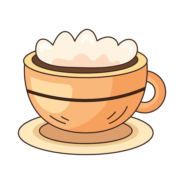 Free Vector coffee cup with cream