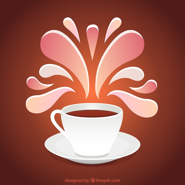 Free Vector coffee cup  with ornamental decoration