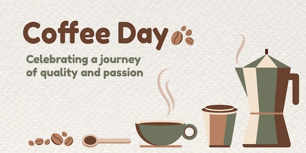 Free Vector coffee day banner