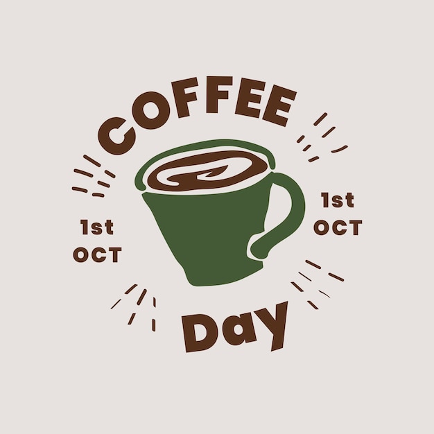 Free Vector coffee day logo design