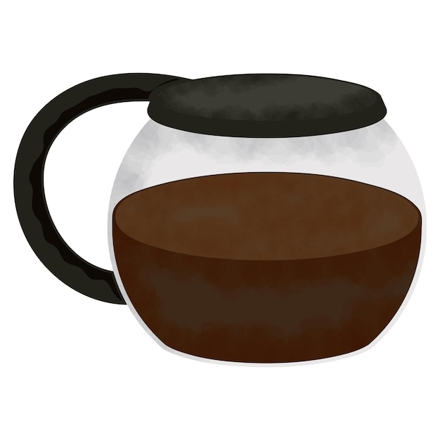 Free Vector coffee drink in teapot