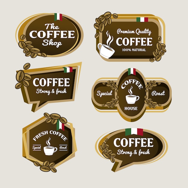 Free Vector coffee logo collection