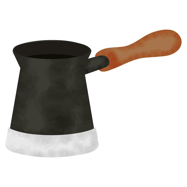 Free Vector coffee metal pot utensil