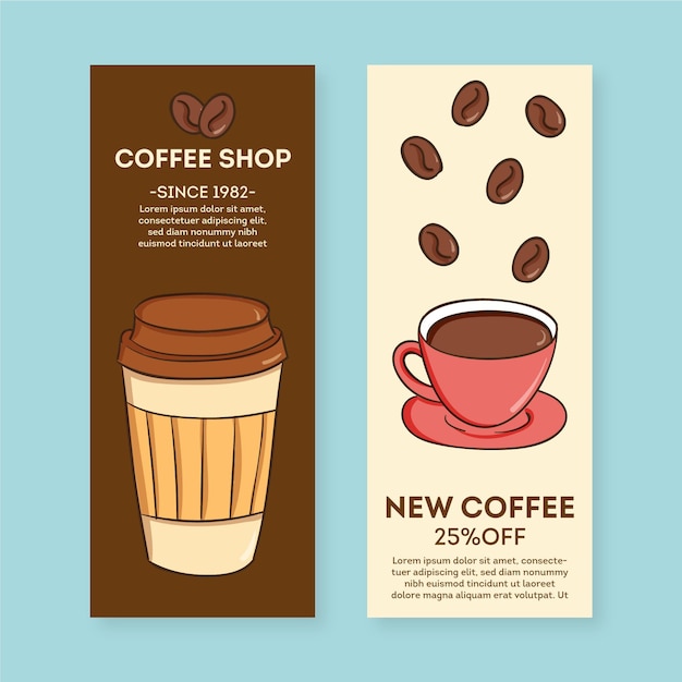 Coffee shop banner pack template