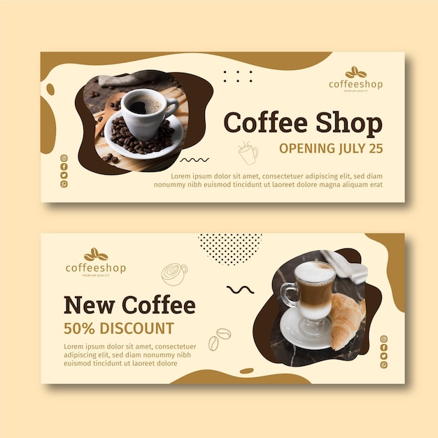 Free Vector coffee shop banners designs