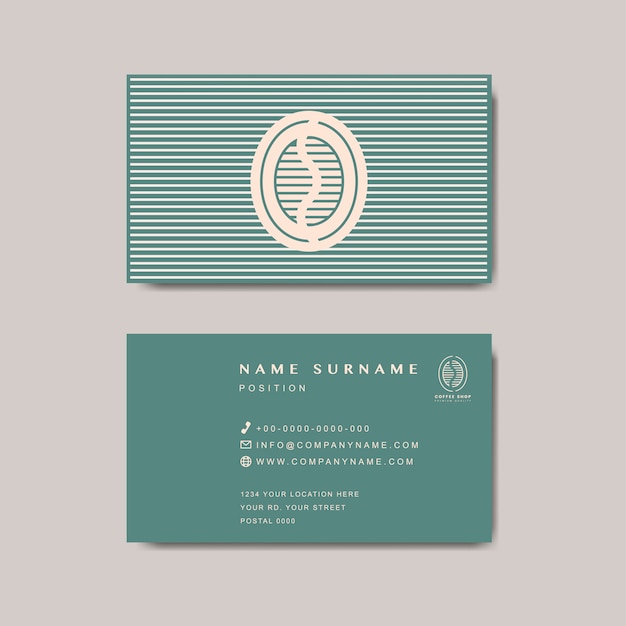 Coffee shop business card template vector