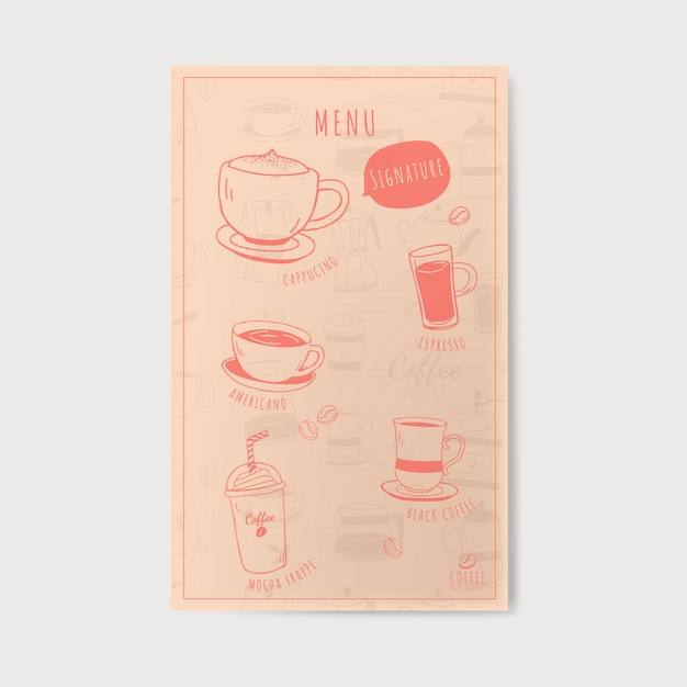 Free vector coffee shop and cafe menu vector