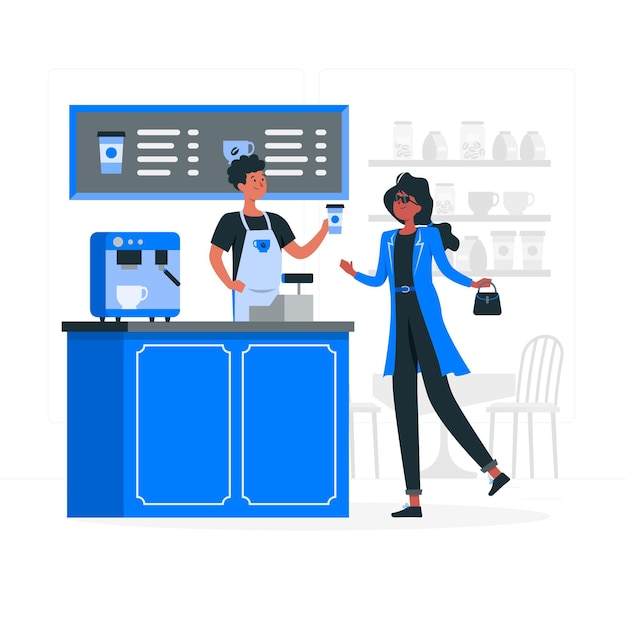 Coffee shop concept illustration