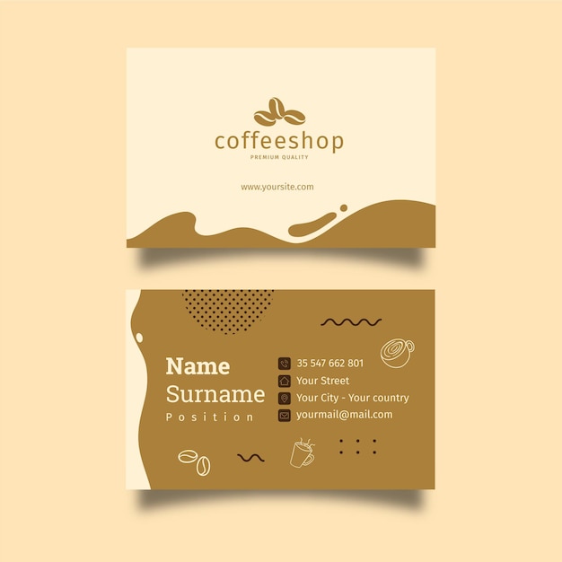 Coffee shop double-sided business card