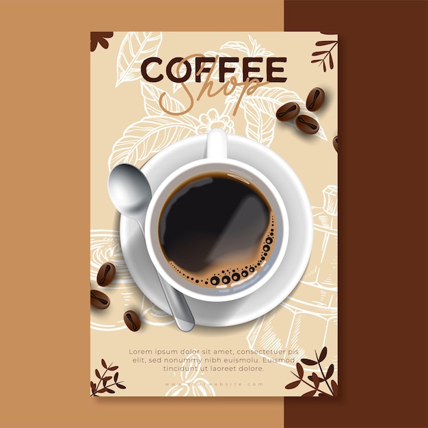 Free Vector coffee shop flyer vertical