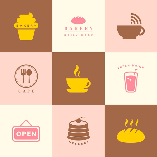 Free Vector coffee shop icon vector set