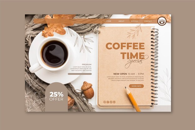 Coffee shop landing page template