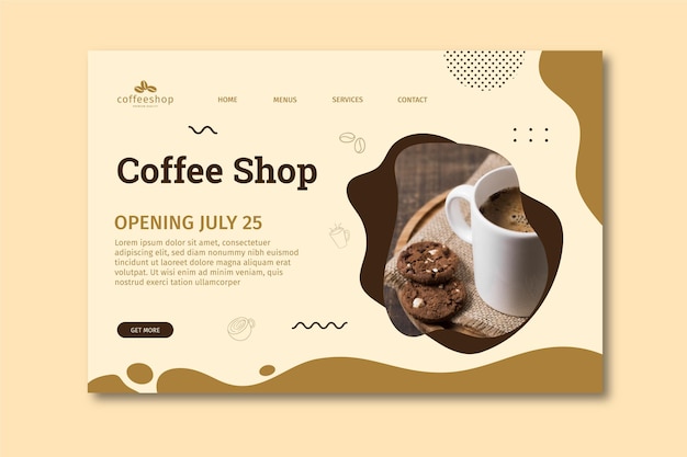 Coffee shop landing page