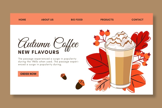 Free Vector coffee shop landing page