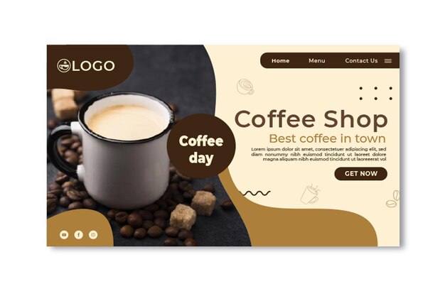 Coffee shop landing page