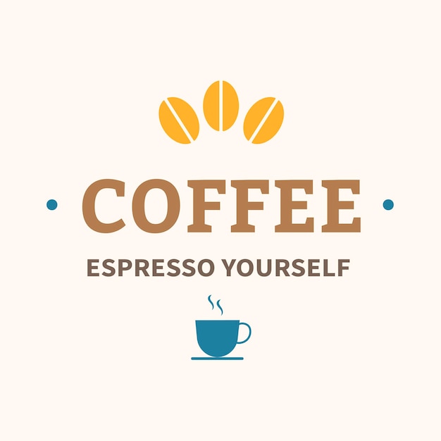 Free Vector coffee shop logo, food business template for branding design vector, espresso yourself text