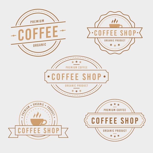 Coffee shop retro logo collection template