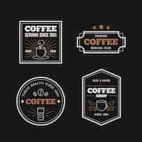 Free vector coffee shop retro logo collection