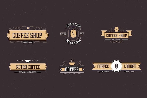 Coffee shop retro logo collection