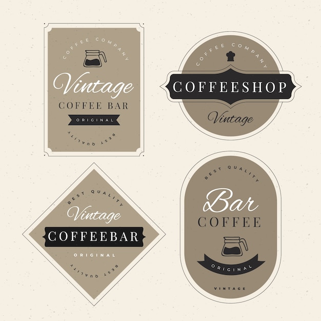 Coffee shop retro logo template collection