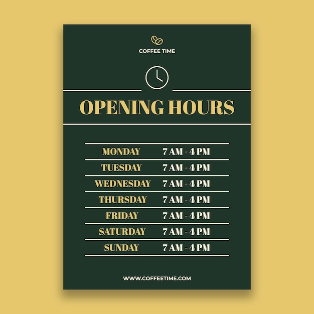 Coffee shop schedule design