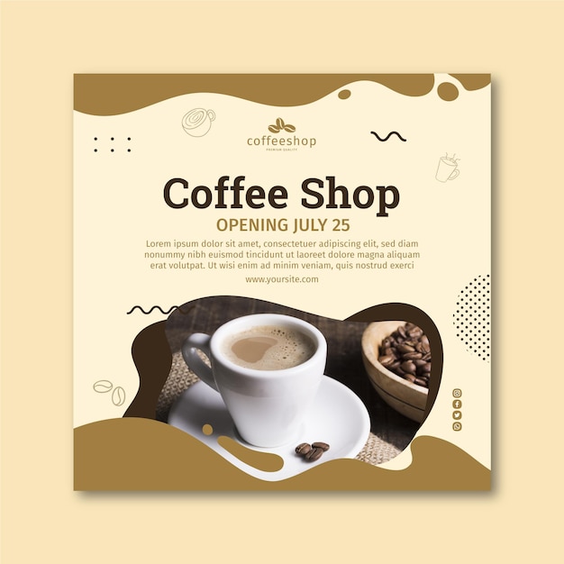 Coffee shop square flyer