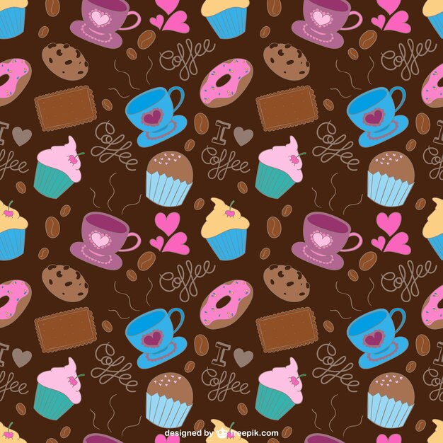 Coffee and sweets pattern