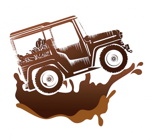 Coffee transportation in jeep