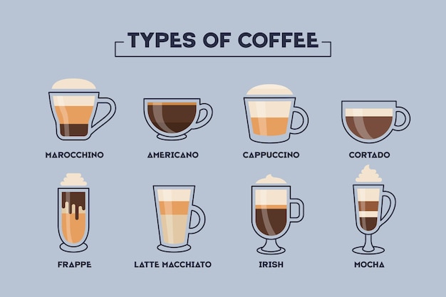 Free Vector coffee types