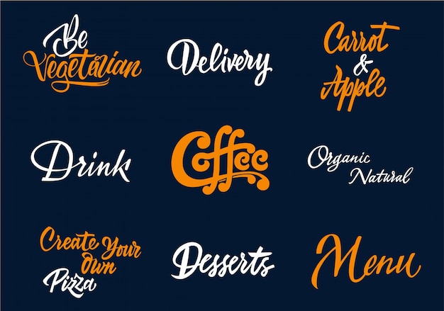 Free Vector coffee typography collection