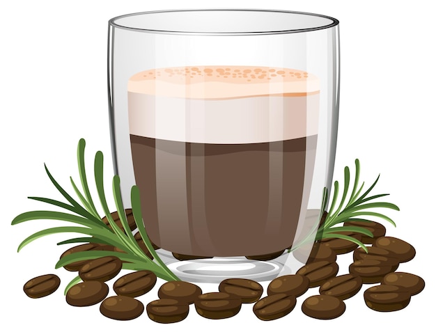 Free Vector coffee with cream and beans