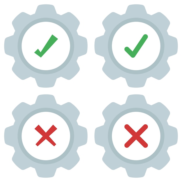 Free Vector cogs checks and crosses