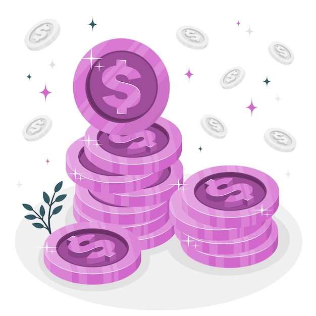 Free Vector coins concept illustration