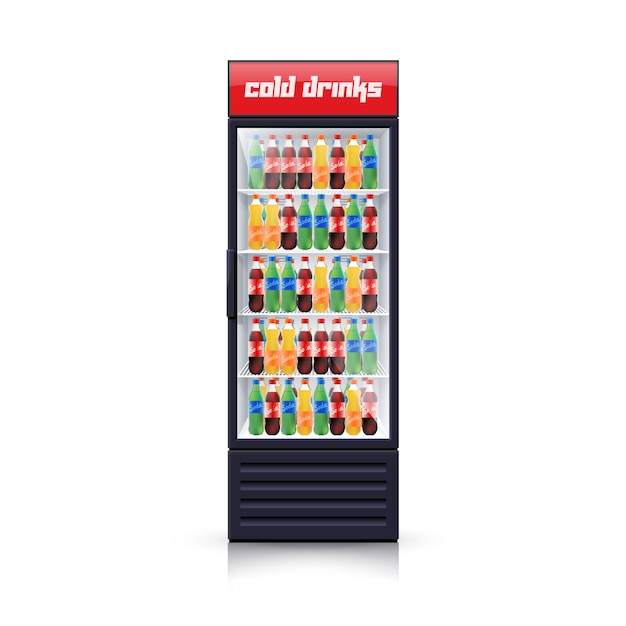 Cola Fridge Dispenser Realistic Illustration Icon