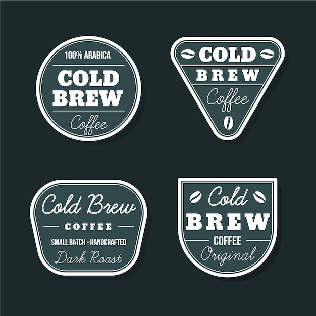 Free vector cold brew coffee labels