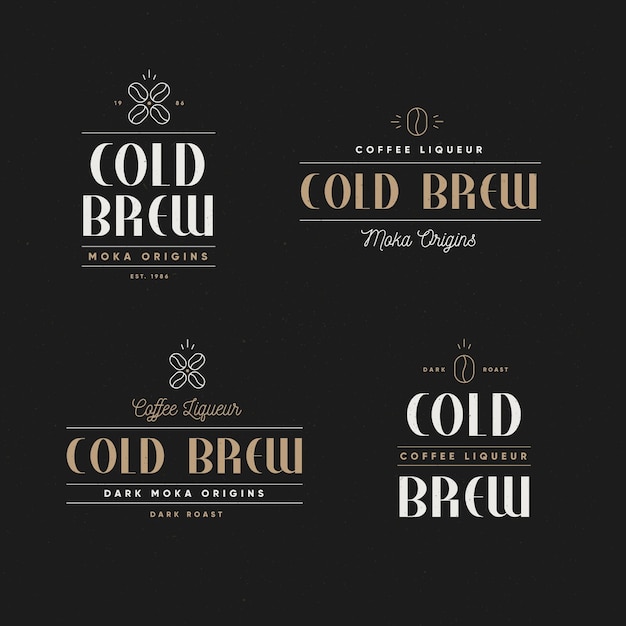 Cold brew coffee logos concept