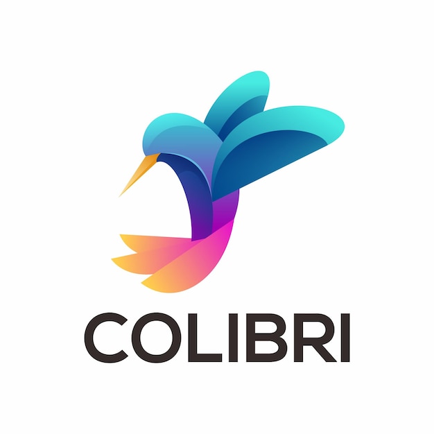 Free Vector colibri colorful gradient design logo